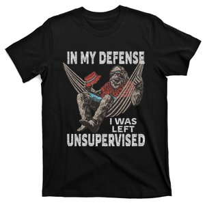 In My Defense I Was Left Unsupervised Graphic Funny Saying T-Shirt