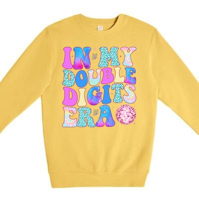 In My Double Digits Era 10 Year Old 10th Birthday Disco Premium Crewneck Sweatshirt