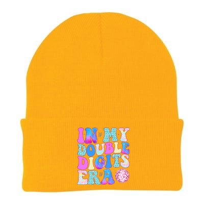 In My Double Digits Era 10 Year Old 10th Birthday Disco Knit Cap Winter Beanie