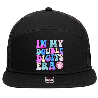 In My Double Digits Era 10 Year Old 10th Birthday Disco 7 Panel Mesh Trucker Snapback Hat