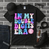 In My Double Digits Era 10 Year Old 10th Birthday Disco Tall T-Shirt