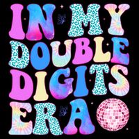 In My Double Digits Era 10 Year Old 10th Birthday Disco Tall T-Shirt