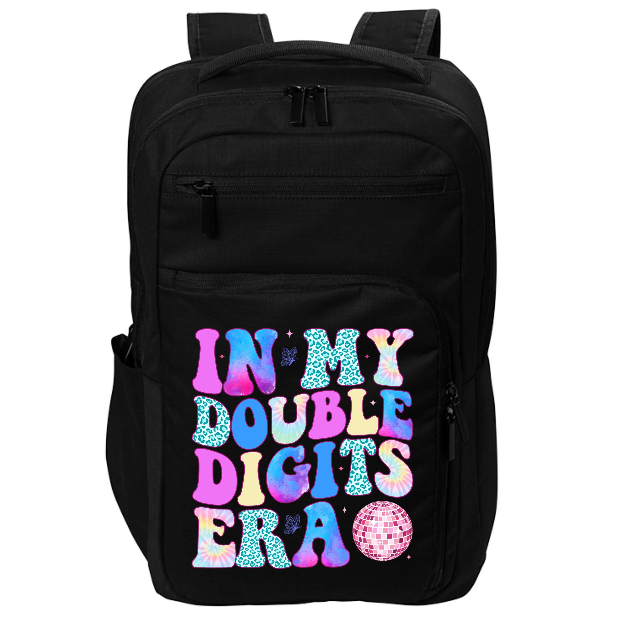 In My Double Digits Era 10 Year Old 10th Birthday Disco Impact Tech Backpack