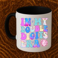 In My Double Digits Era 10 Year Old 10th Birthday Disco Mug