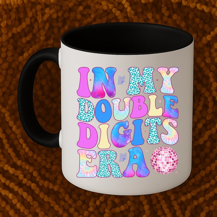 In My Double Digits Era 10 Year Old 10th Birthday Disco Mug
