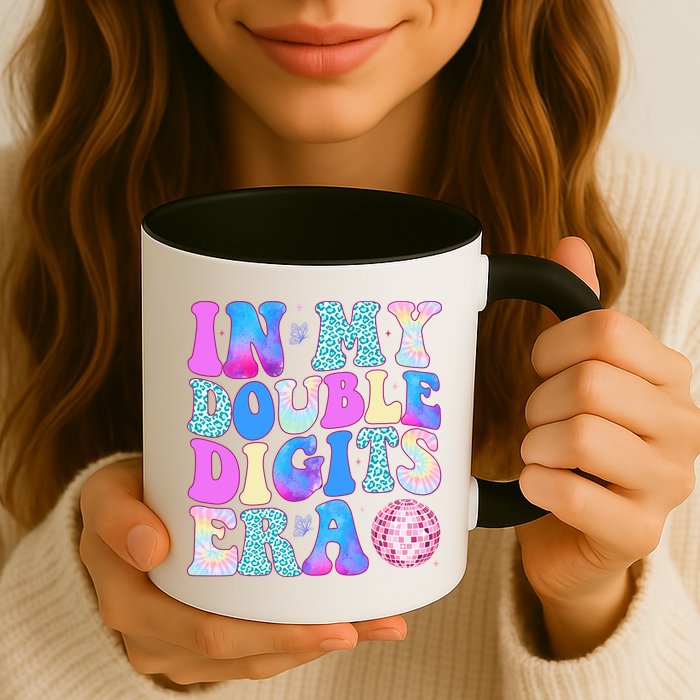 In My Double Digits Era 10 Year Old 10th Birthday Disco Mug