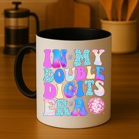 In My Double Digits Era 10 Year Old 10th Birthday Disco Mug