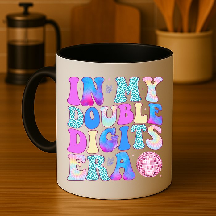In My Double Digits Era 10 Year Old 10th Birthday Disco Mug