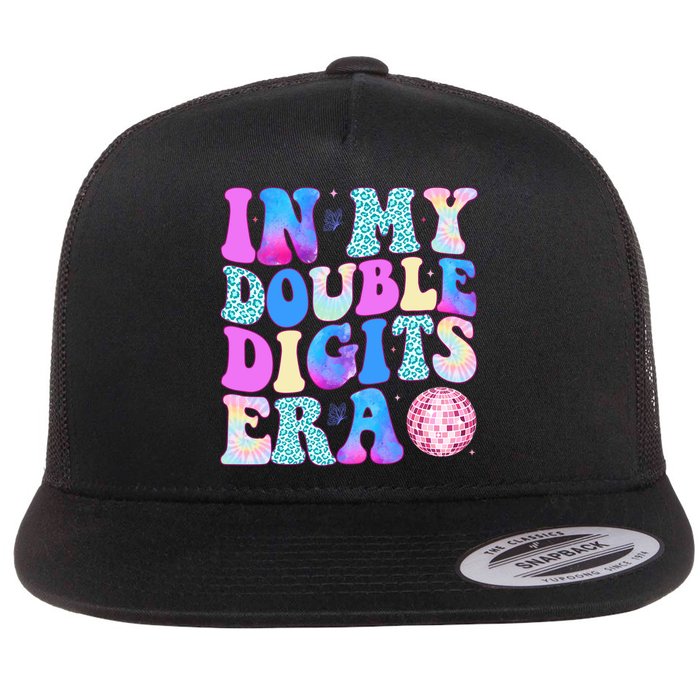 In My Double Digits Era 10 Year Old 10th Birthday Disco Flatbill Hat