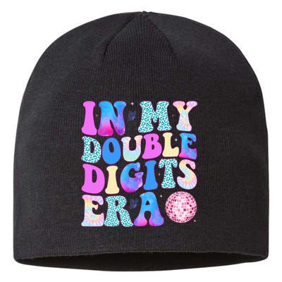 In My Double Digits Era 10 Year Old 10th Birthday Disco Sustainable Beanie