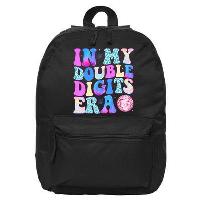In My Double Digits Era 10 Year Old 10th Birthday Disco 16 in Basic Backpack