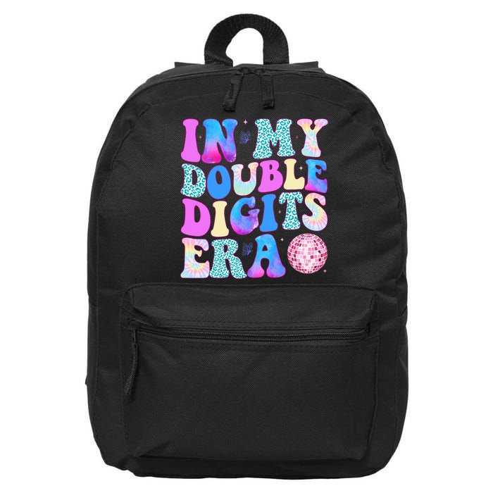 In My Double Digits Era 10 Year Old 10th Birthday Disco 16 in Basic Backpack