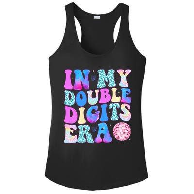 In My Double Digits Era 10 Year Old 10th Birthday Disco Ladies PosiCharge Competitor Racerback Tank