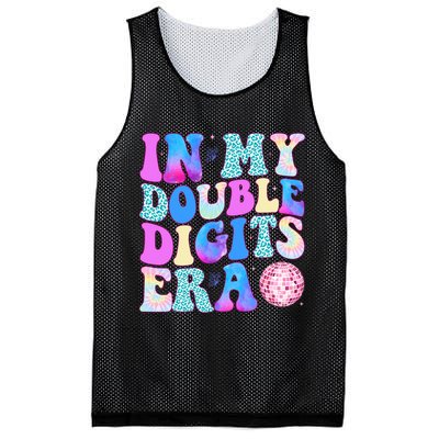 In My Double Digits Era 10 Year Old 10th Birthday Disco Mesh Reversible Basketball Jersey Tank