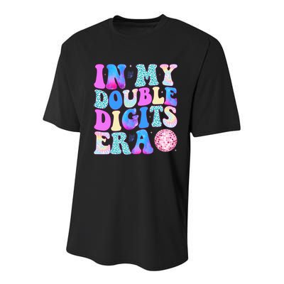 In My Double Digits Era 10 Year Old 10th Birthday Disco Youth Performance Sprint T-Shirt