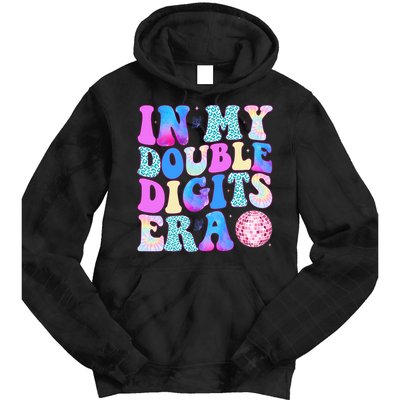 In My Double Digits Era 10 Year Old 10th Birthday Disco Tie Dye Hoodie