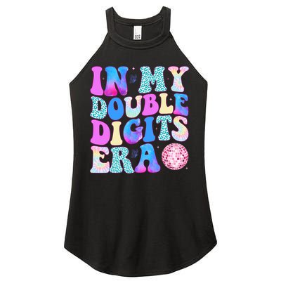 In My Double Digits Era 10 Year Old 10th Birthday Disco Women's Perfect Tri Rocker Tank