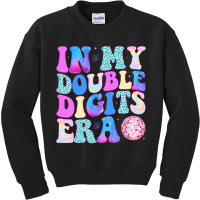 In My Double Digits Era 10 Year Old 10th Birthday Disco Kids Sweatshirt