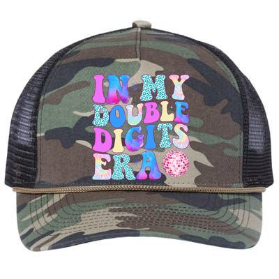 In My Double Digits Era 10 Year Old 10th Birthday Disco Retro Rope Trucker Hat Cap