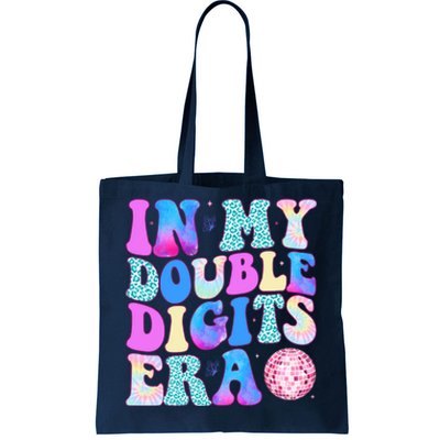 In My Double Digits Era 10 Year Old 10th Birthday Disco Tote Bag