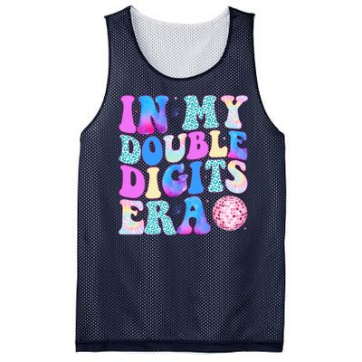 In My Double Digits Era 10 Year Old 10th Birthday Disco Mesh Reversible Basketball Jersey Tank