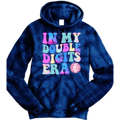 In My Double Digits Era 10 Year Old 10th Birthday Disco Tie Dye Hoodie