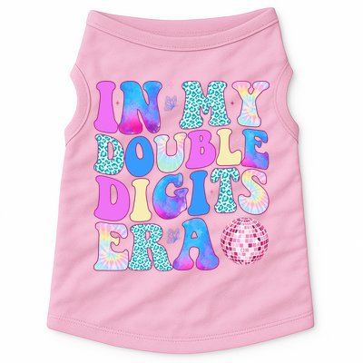In My Double Digits Era 10 Year Old 10th Birthday Disco Doggie Tank