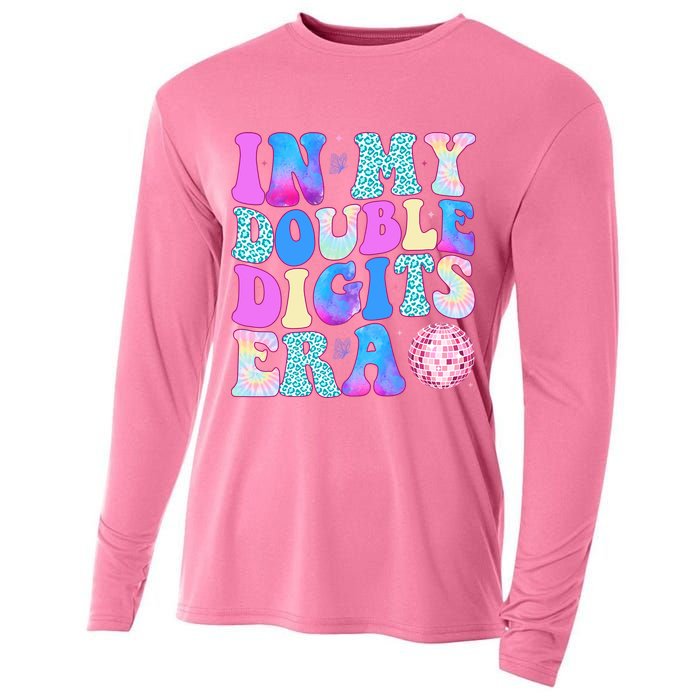 In My Double Digits Era 10 Year Old 10th Birthday Disco Cooling Performance Long Sleeve Crew