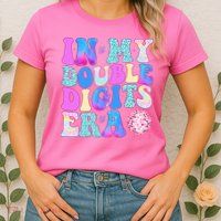 In My Double Digits Era 10 Year Old 10th Birthday Disco Women's T-Shirt