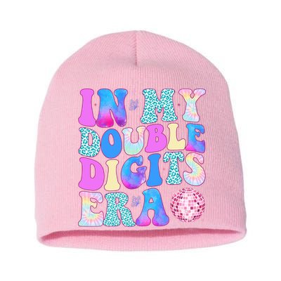 In My Double Digits Era 10 Year Old 10th Birthday Disco Short Acrylic Beanie