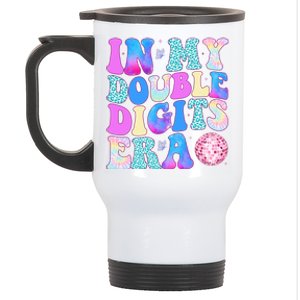 In My Double Digits Era 10 Year Old 10th Birthday Disco Stainless Steel Travel Mug