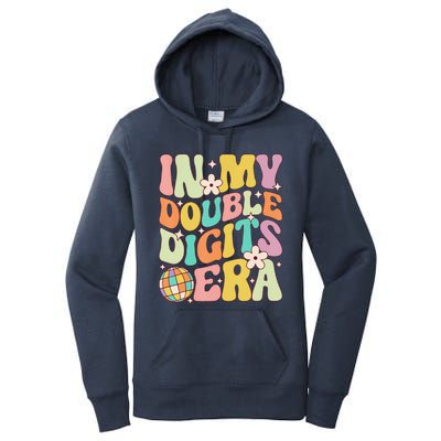 In My Double Digits Era Retro 10 Year Old 10th Birthday Women's Pullover Hoodie