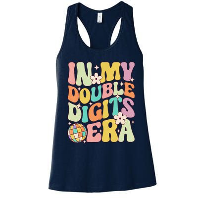 In My Double Digits Era Retro 10 Year Old 10th Birthday Women's Racerback Tank