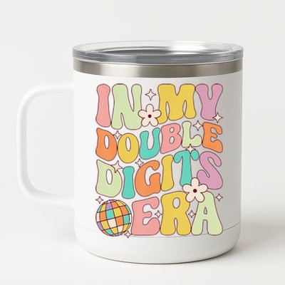 In My Double Digits Era Retro 10 Year Old 10th Birthday 12 oz Stainless Steel Tumbler Cup