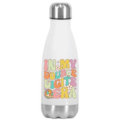 In My Double Digits Era Retro 10 Year Old 10th Birthday Stainless Steel Insulated Water Bottle