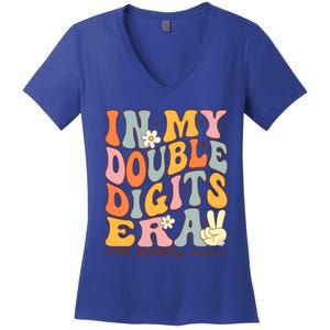 In My Double Digits Era 10th Birthday Women's V-Neck T-Shirt