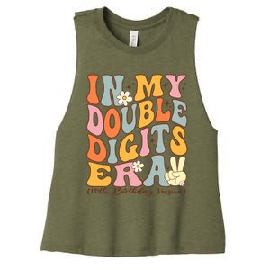 In My Double Digits Era 10th Birthday Women's Racerback Cropped Tank