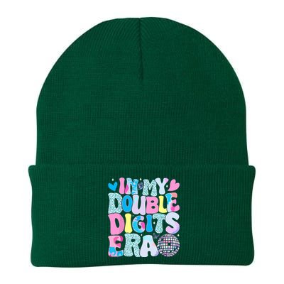 In My Double Digits Era Retro 10 Year Old 10th Birthday Girl Knit Cap Winter Beanie