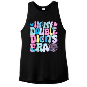 In My Double Digits Era Retro 10 Year Old 10th Birthday Girl Ladies PosiCharge Tri-Blend Wicking Tank