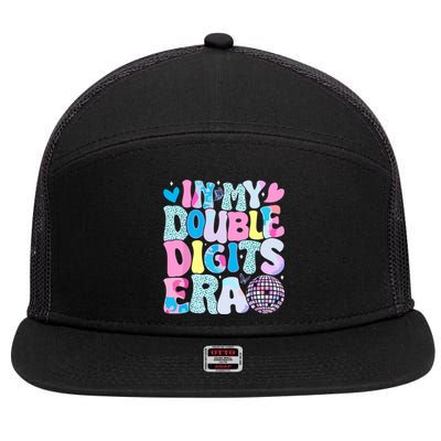 In My Double Digits Era Retro 10 Year Old 10th Birthday Girl 7 Panel Mesh Trucker Snapback Hat