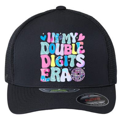 In My Double Digits Era Retro 10 Year Old 10th Birthday Girl Flexfit Unipanel Trucker Cap