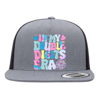 In My Double Digits Era Retro 10 Year Old 10th Birthday Girl Flat Bill Trucker Hat