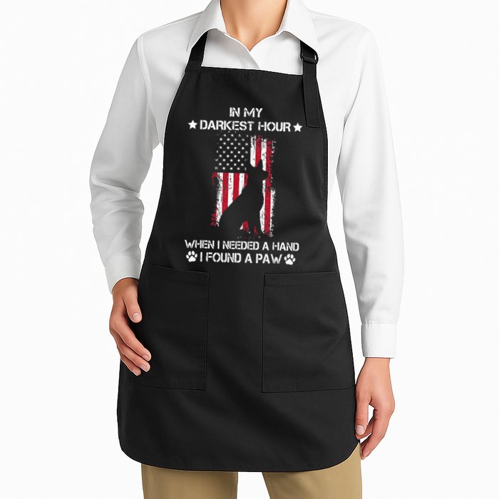 In My Darkest Hour When I Needed A Hand I Found A Paw Full-Length Apron With Pockets