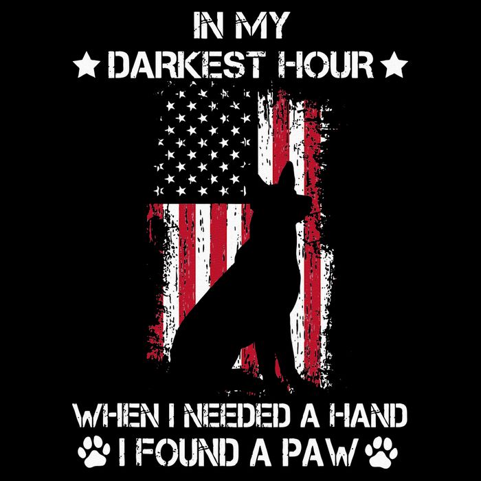 In My Darkest Hour When I Needed A Hand I Found A Paw Full-Length Apron With Pockets