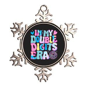 In My Double Digits Era Retro 10 Year Old 10th Birthday Girl Metallic Star Ornament