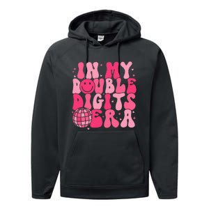 In My Double Digits Era Happy 10th Birthday Groovy Girl Performance Fleece Hoodie