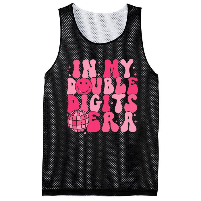 In My Double Digits Era Happy 10th Birthday Groovy Girl Mesh Reversible Basketball Jersey Tank