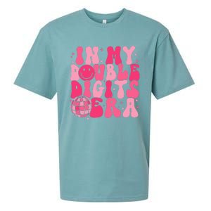 In My Double Digits Era Happy 10th Birthday Groovy Girl Sueded Cloud Jersey T-Shirt