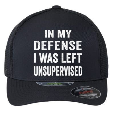 In my defense I was left unsupervised Cool Funny tee Flexfit Unipanel Trucker Cap
