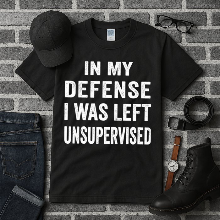 In my defense I was left unsupervised Cool Funny tee Tall T-Shirt